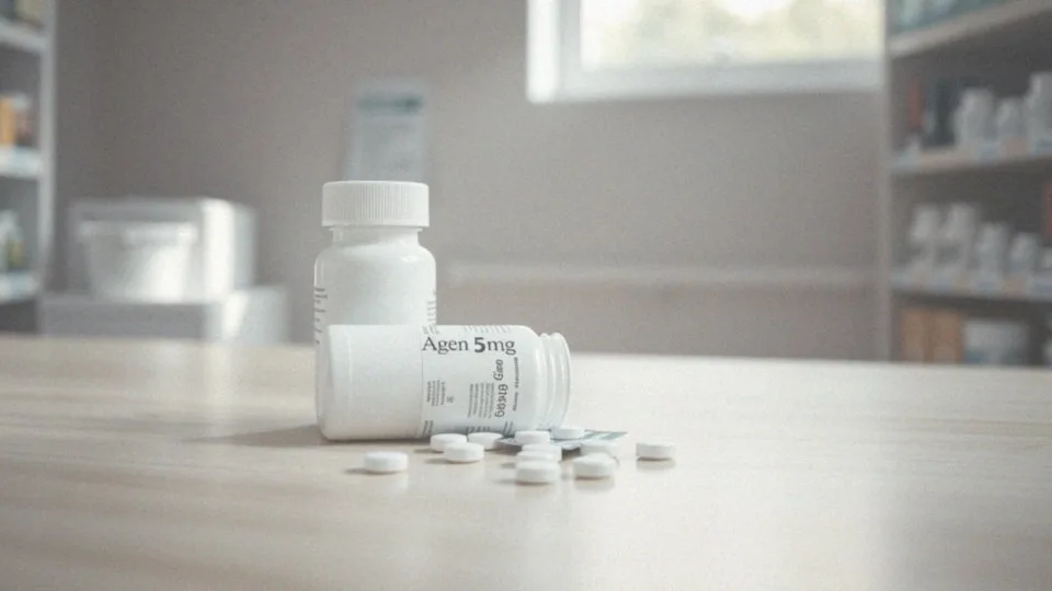 Jakie są możliwe symptomy nadwrażliwości na substancję czynną Agen 5 mg?