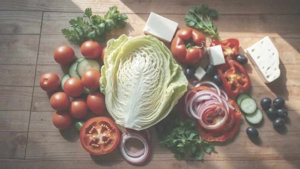 Jakie są składniki sałatki z sałaty lodowej?