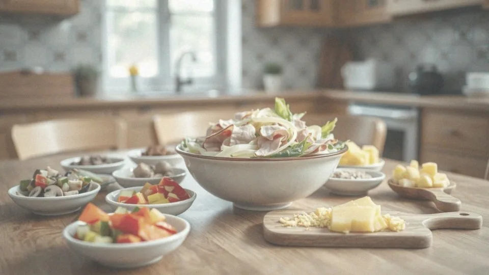 Jakim sposobem można wzbogacić sałatkę z pora i szynki?
